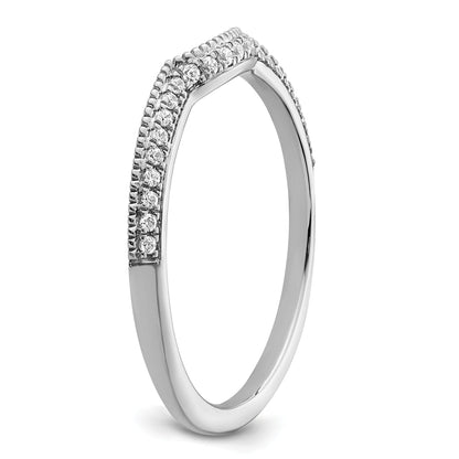 0.10ct. CZ Solid Real 14k White Polished Matching Wedding Wedding Band Ring