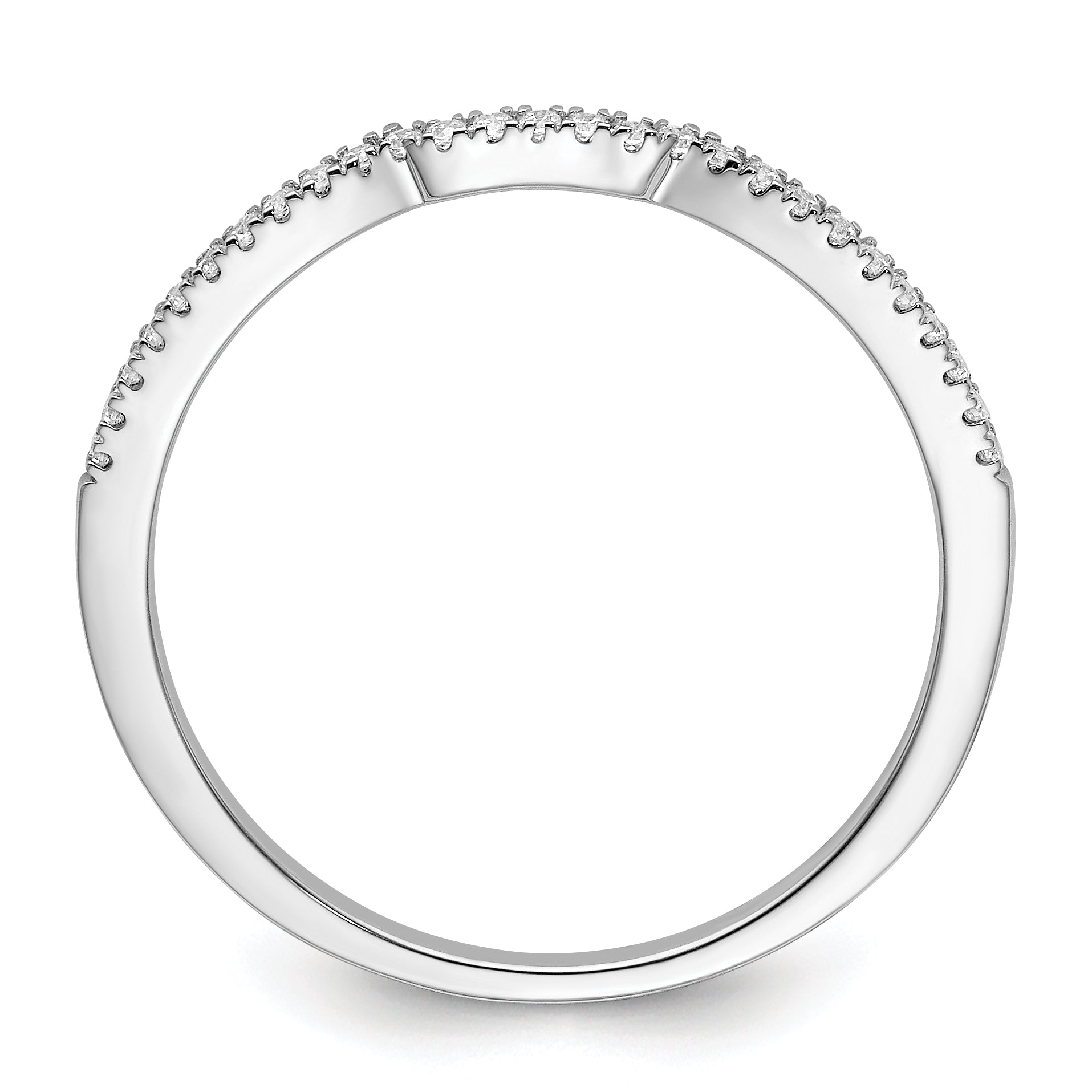 0.09ct. CZ Solid Real 14k White Polished Matching Wedding Wedding Band Ring