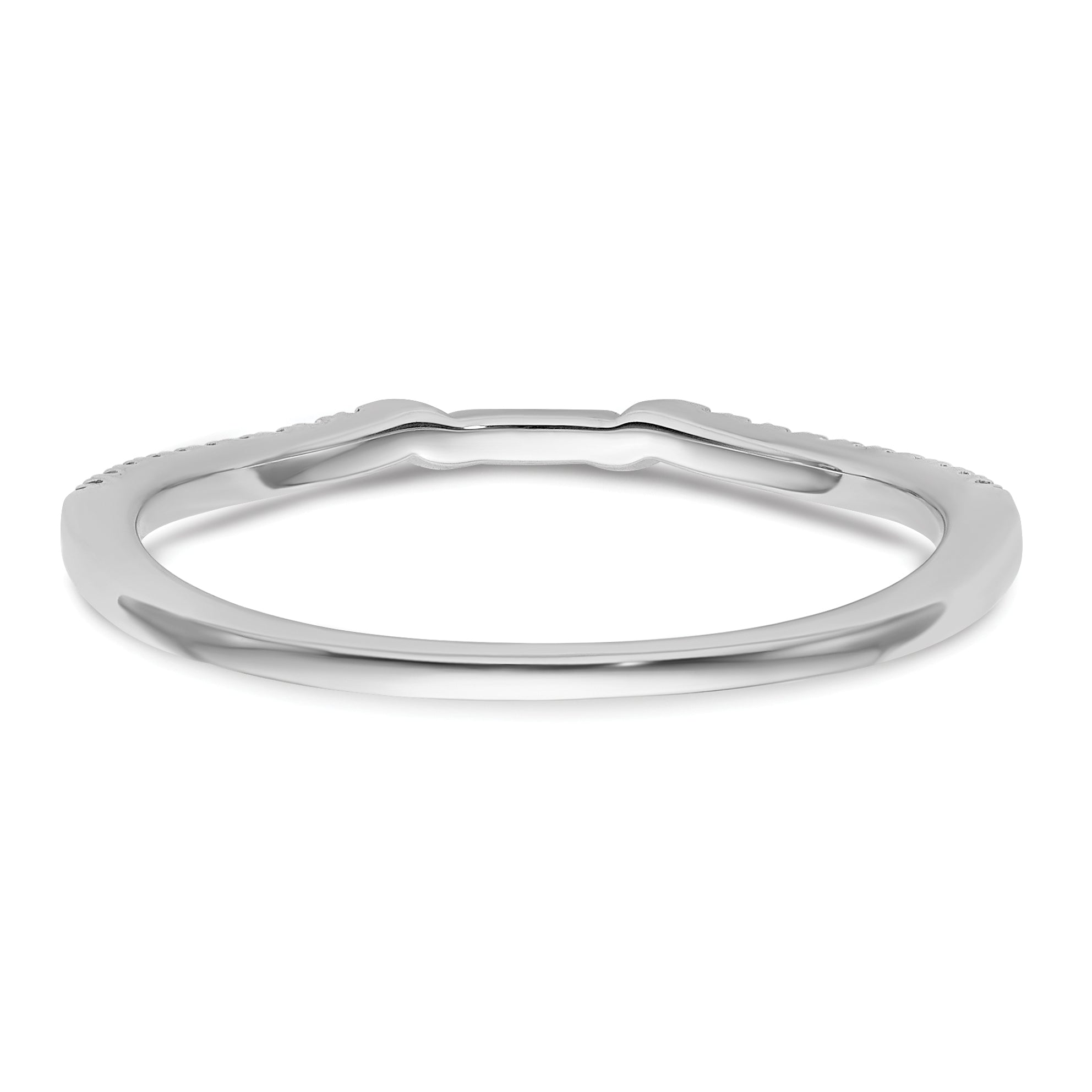 0.09ct. CZ Solid Real 14k White Polished Matching Wedding Wedding Band Ring