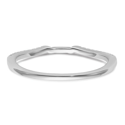 0.09ct. CZ Solid Real 14k White Polished Matching Wedding Wedding Band Ring