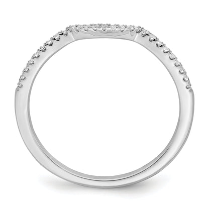 0.09ct. CZ Solid Real 14k White Polished Matching Wedding Wedding Band Ring