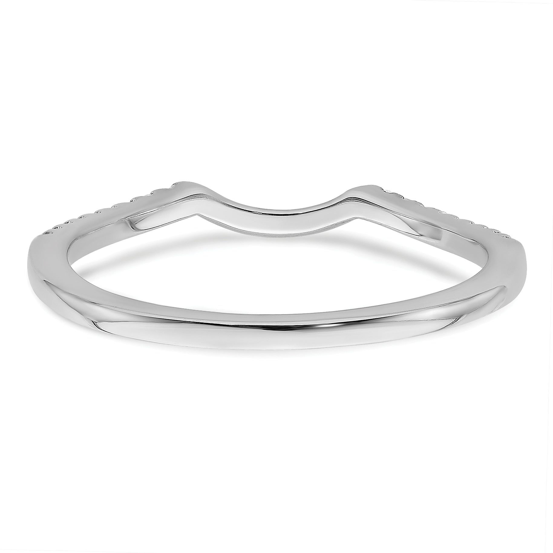 0.09ct. CZ Solid Real 14k White Polished Matching Wedding Wedding Band Ring