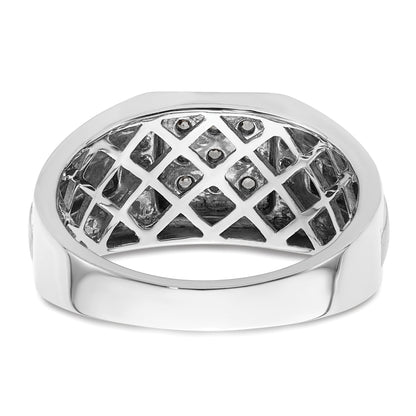 0.25ct. CZ Solid Real 14K White Gold Complete Cluster Men's Ring