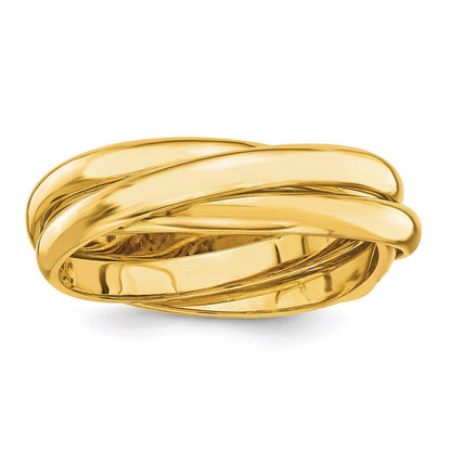 14K Yellow Gold Polished Rolling Ring