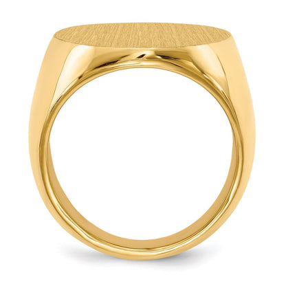 14K Yellow Gold 26.5x19.0mm Closed Back Men's Signet Ring