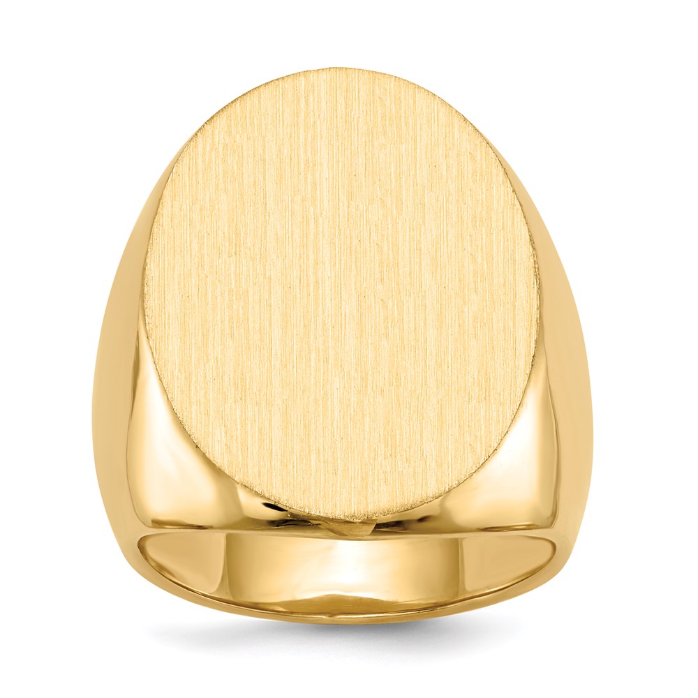 14K Yellow Gold 26.5x19.0mm Closed Back Men's Signet Ring
