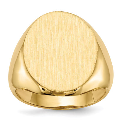 14K Yellow Gold 20.0x16.5mm Open Back Men's Signet Ring