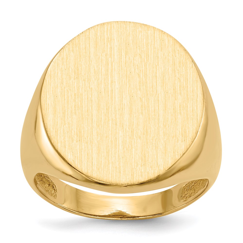 14K Yellow Gold 22.0x18.0mm Open Back Men's Signet Ring