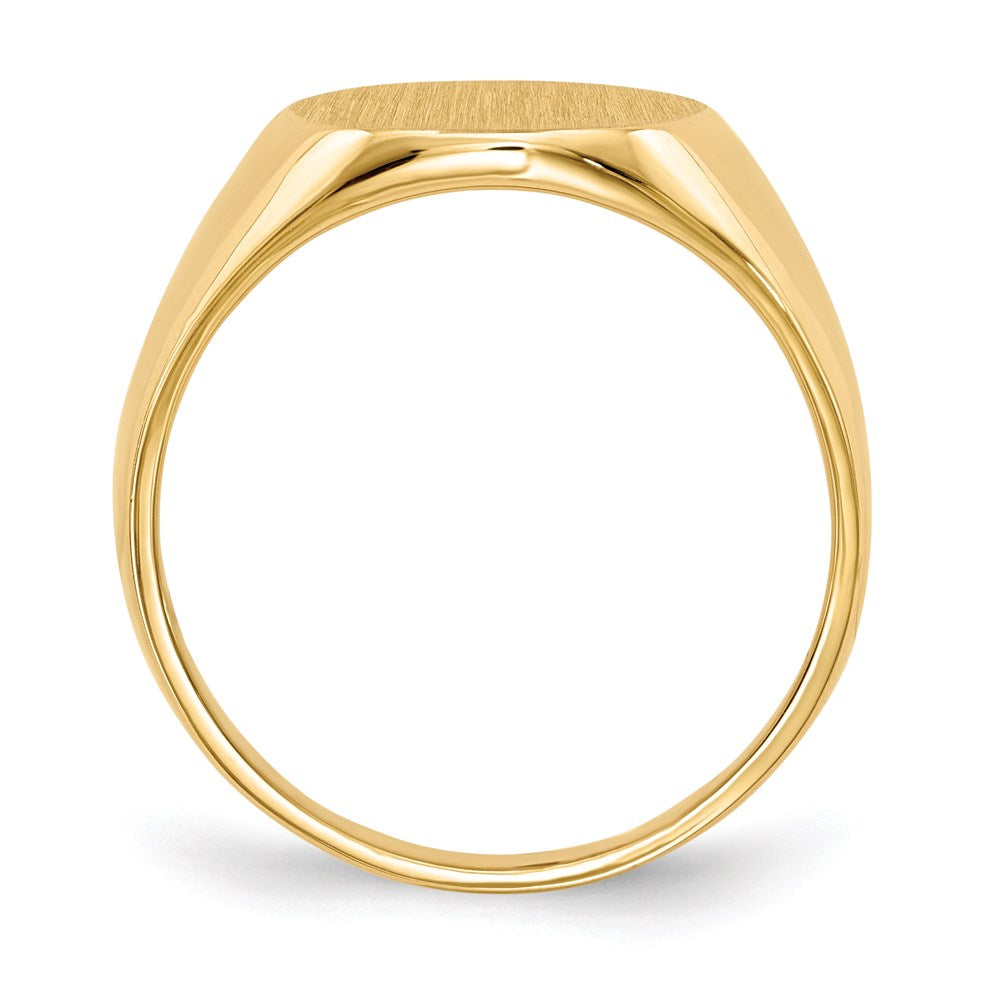 14K Yellow Gold 13x12mm Closed Back Mens Signet Ring