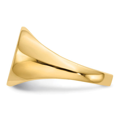14K Yellow Gold 13x12mm Closed Back Mens Signet Ring