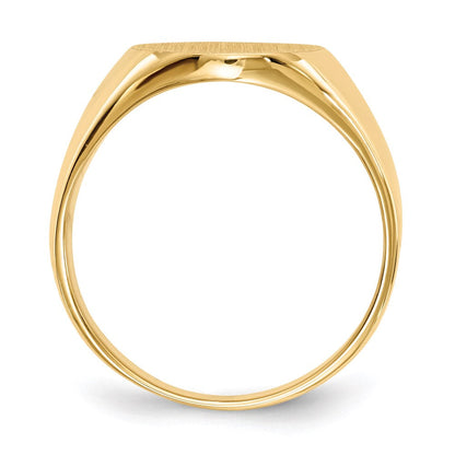 14K Yellow Gold 14.0x13.0mm Closed Back Men's Signet Ring