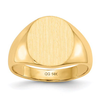 14K Yellow Gold 14.0x13.0mm Closed Back Men's Signet Ring