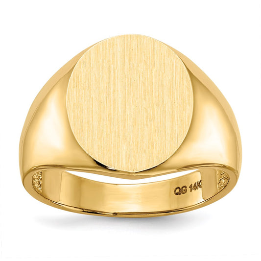 14K Yellow Gold 11.5mm x12.5mm Open Back Men's Signet Ring
