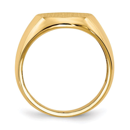 14K Yellow Gold 15.0x13.5mm Open Back Men's Signet Ring