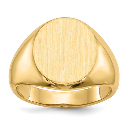 14K Yellow Gold 15.0x13.5mm Open Back Men's Signet Ring