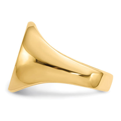 14K Yellow Gold 18.5x14.0mm Open Back Men's Signet Ring