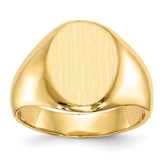 14K Yellow Gold 15.0x11.0mm Closed Back Men's Signet Ring