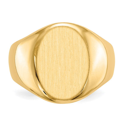 10k Yellow Gold 16.0x11.5mm Closed Back Men's Signet Ring