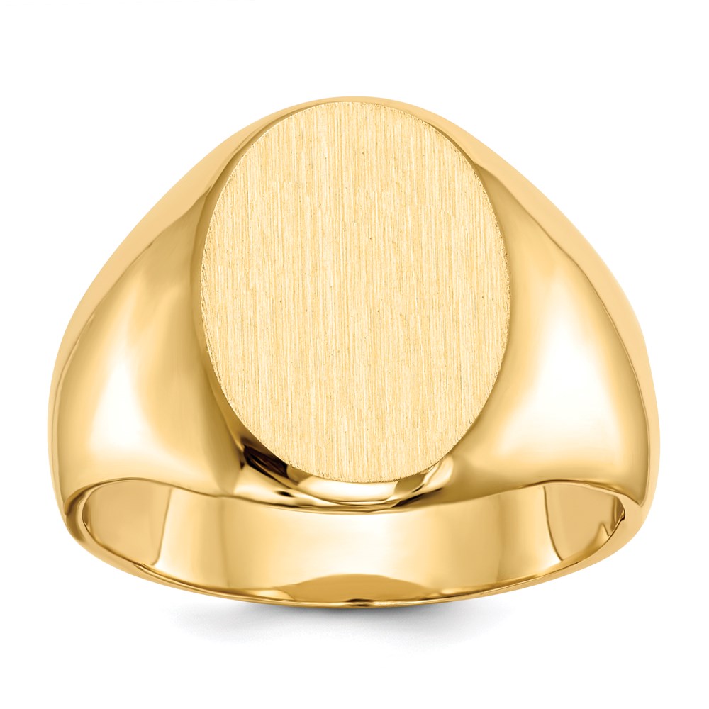 14K Yellow Gold 16.0x11.5mm Closed Back Men's Signet Ring