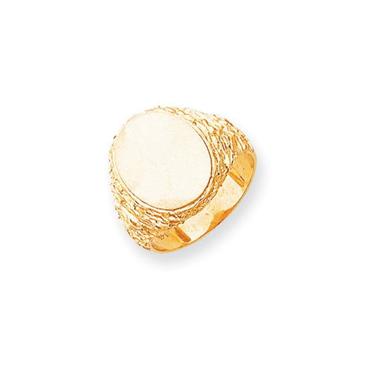 14K Yellow Gold Men's Signet Ring