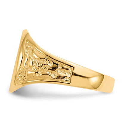 14K Yellow Gold 14.5x11.0mm Closed Back Men's Signet Ring