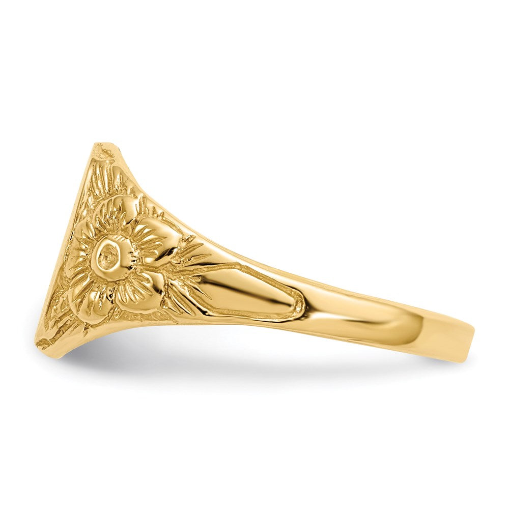 14K Yellow Gold 10.0x8.0mm Closed Back Signet Ring