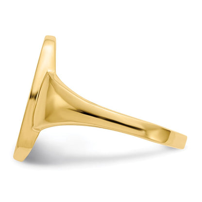 14K Yellow Gold 14.5x9.0mm Open Back Signet Ring