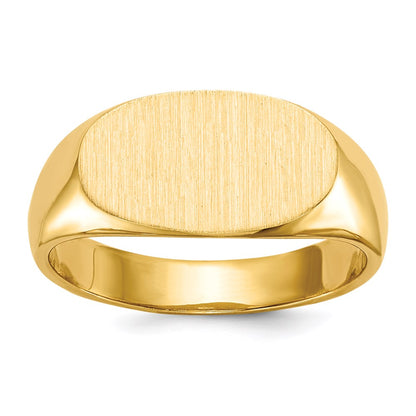 14K Yellow Gold 7.0x13.5mm Closed Back Signet Ring