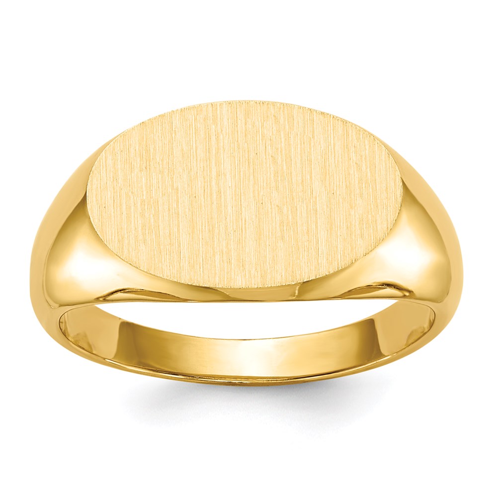 14K Yellow Gold 11.0x16.5mm Closed Back Men's Signet Ring