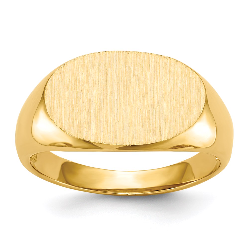 14K Yellow Gold 11.0x17.0mm Open Back Men's Signet Ring