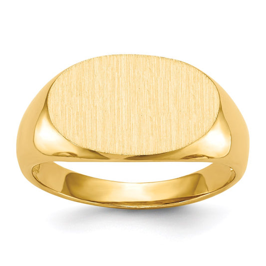 14K Yellow Gold 11.0x17.0mm Open Back Men's Signet Ring