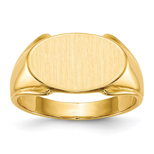 14K Yellow Gold 10.5x17.0mm Closed Back Men's Signet Ring