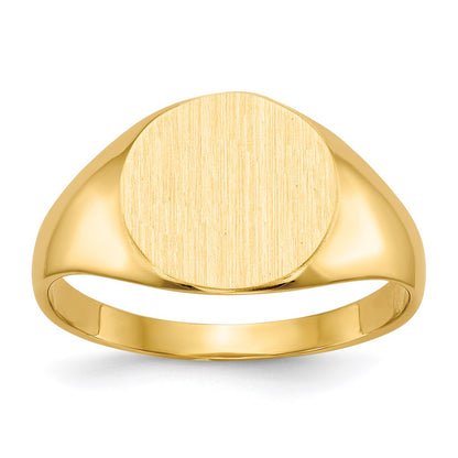 14K Yellow Gold 9.5x10.0mm Closed Back Signet Ring