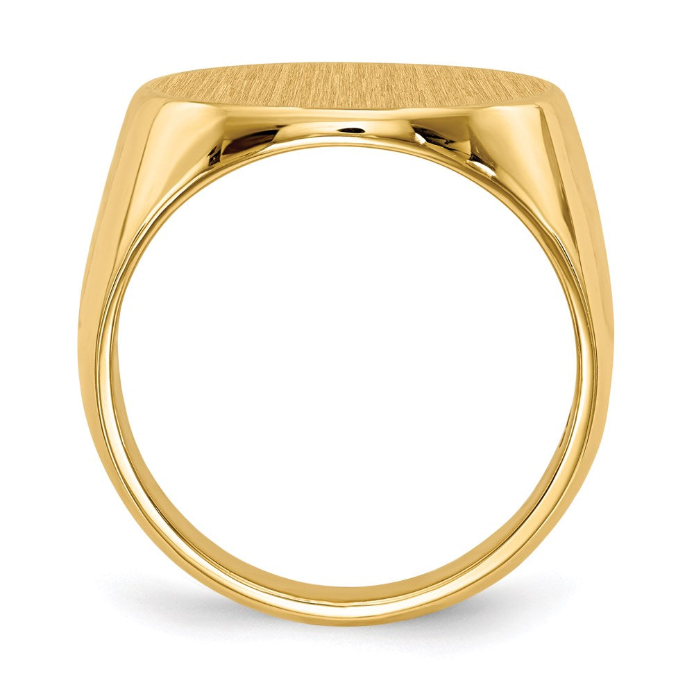 14K Yellow Gold 17.5x18.0mm Closed Back Men's Signet Ring