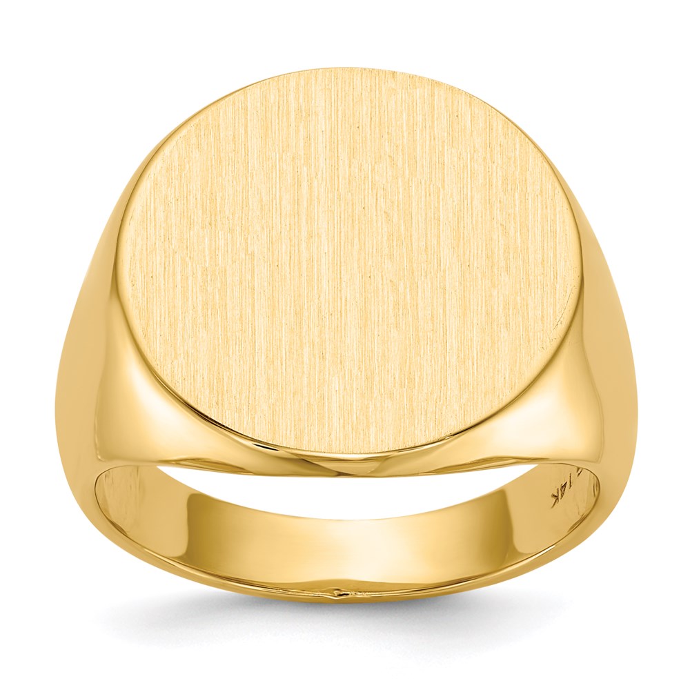14K Yellow Gold 17.5x18.0mm Closed Back Men's Signet Ring