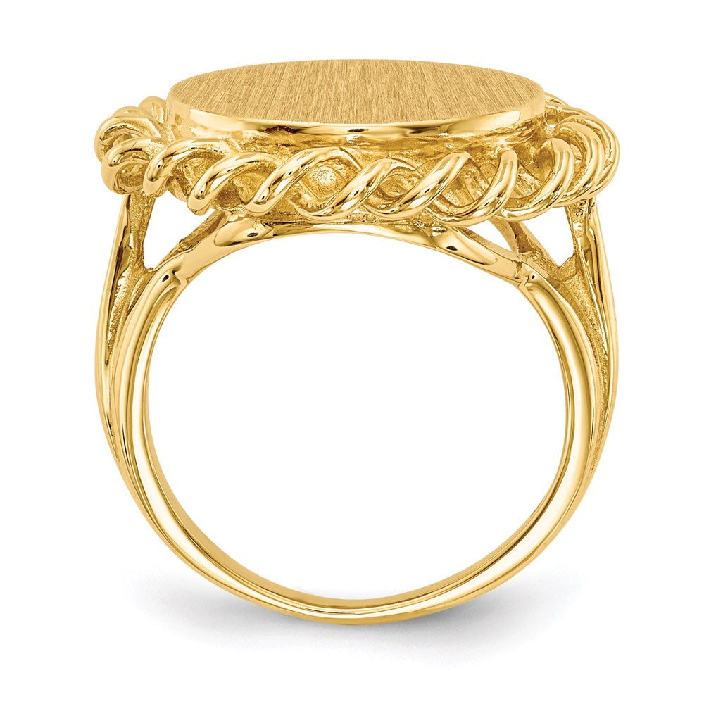 14K Yellow Gold 14.5x15.0mm Open Back Signet Ring