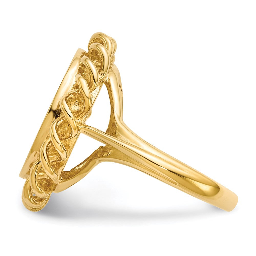 14K Yellow Gold 14.5x15.0mm Open Back Signet Ring