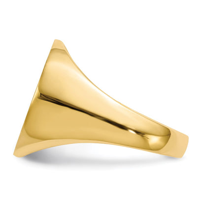 14K Yellow Gold 16.5x18.0mm Closed Back Men's A Real Diamond Signet Ring