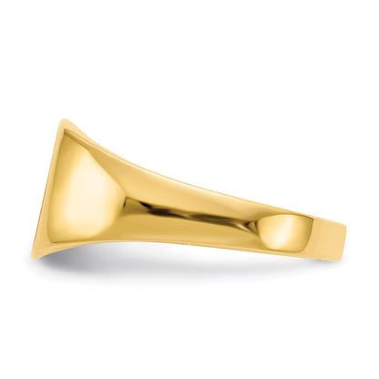 14K Yellow Gold 8.5x9.0mm Closed Back Signet Ring