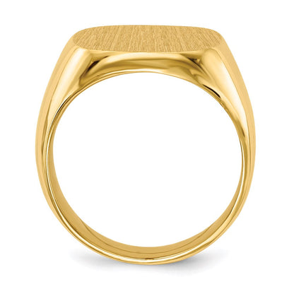 14K Yellow Gold 16.0x17.0mm Closed Back Men's Signet Ring