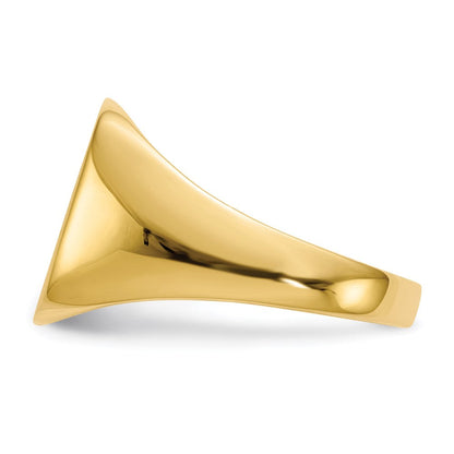 14K Yellow Gold 15.0x13.5mm Closed Back Men's Signet Ring