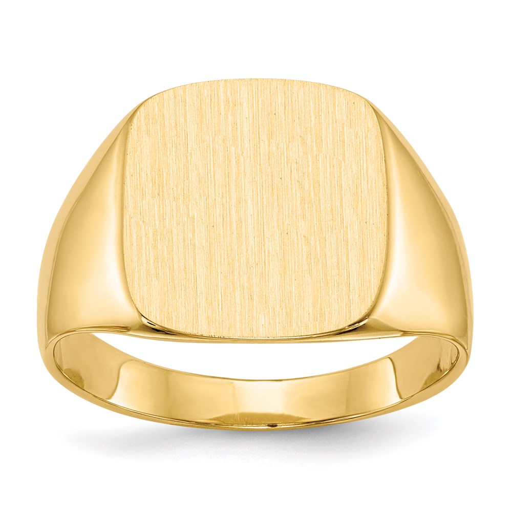 14K Yellow Gold 15.0x13.5mm Closed Back Men's Signet Ring