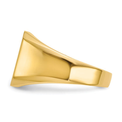 14K Yellow Gold 16.0x14.5mm Open Back Men's Signet Ring