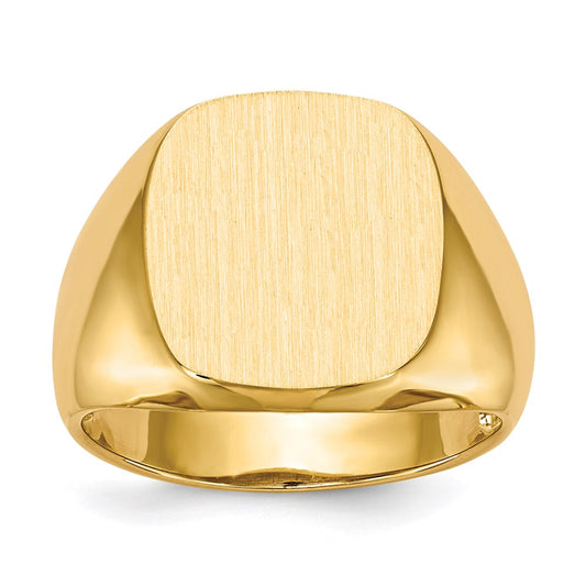 14K Yellow Gold 13.0x12.0mm Closed Back Men's Signet Ring
