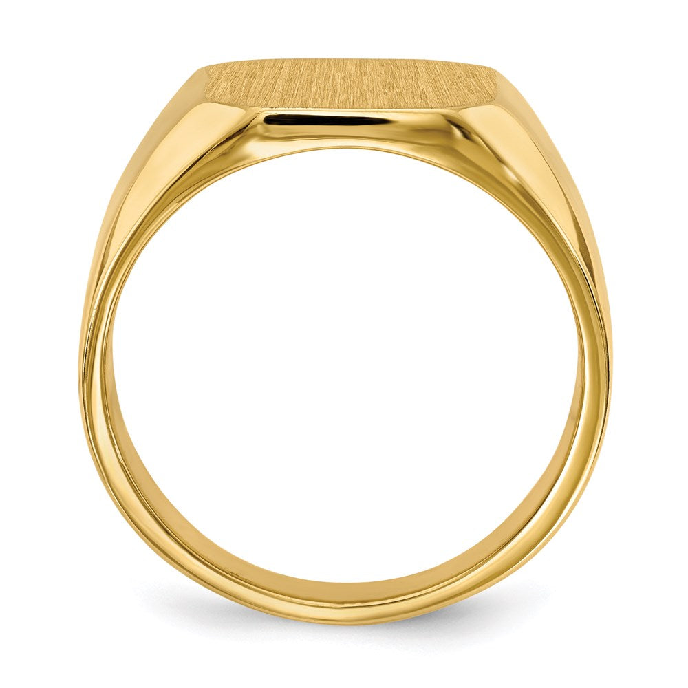 14K Yellow Gold 15.5x13.0mm Closed Back Men's Signet Ring
