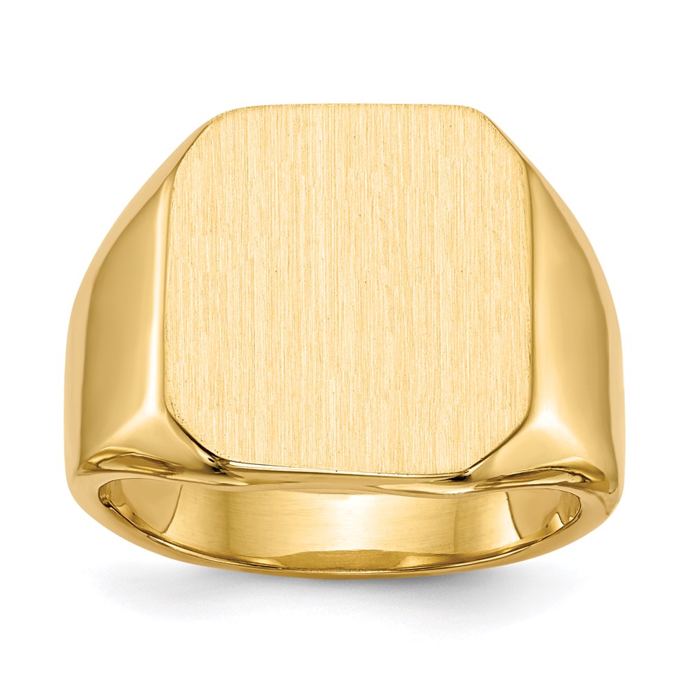 14K Yellow Gold 17.0x15.0mm Closed Back Men's Signet Ring