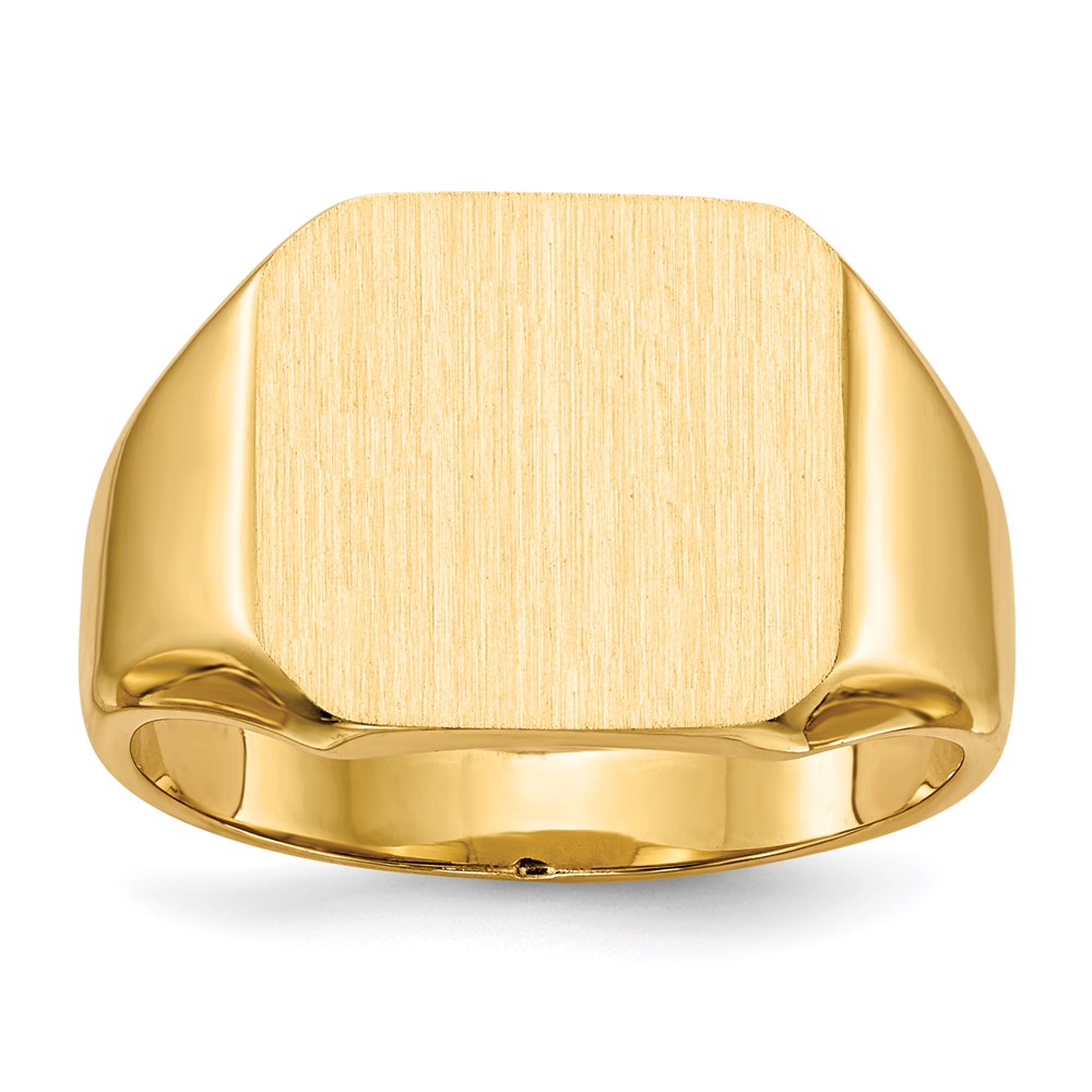 14K Yellow Gold 13.0x14.0mm Closed Back Men's Signet Ring