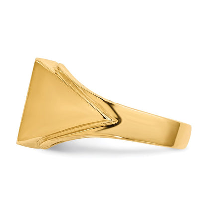 14K Yellow Gold 12.0x12.0mm Open Back Men's Signet Ring