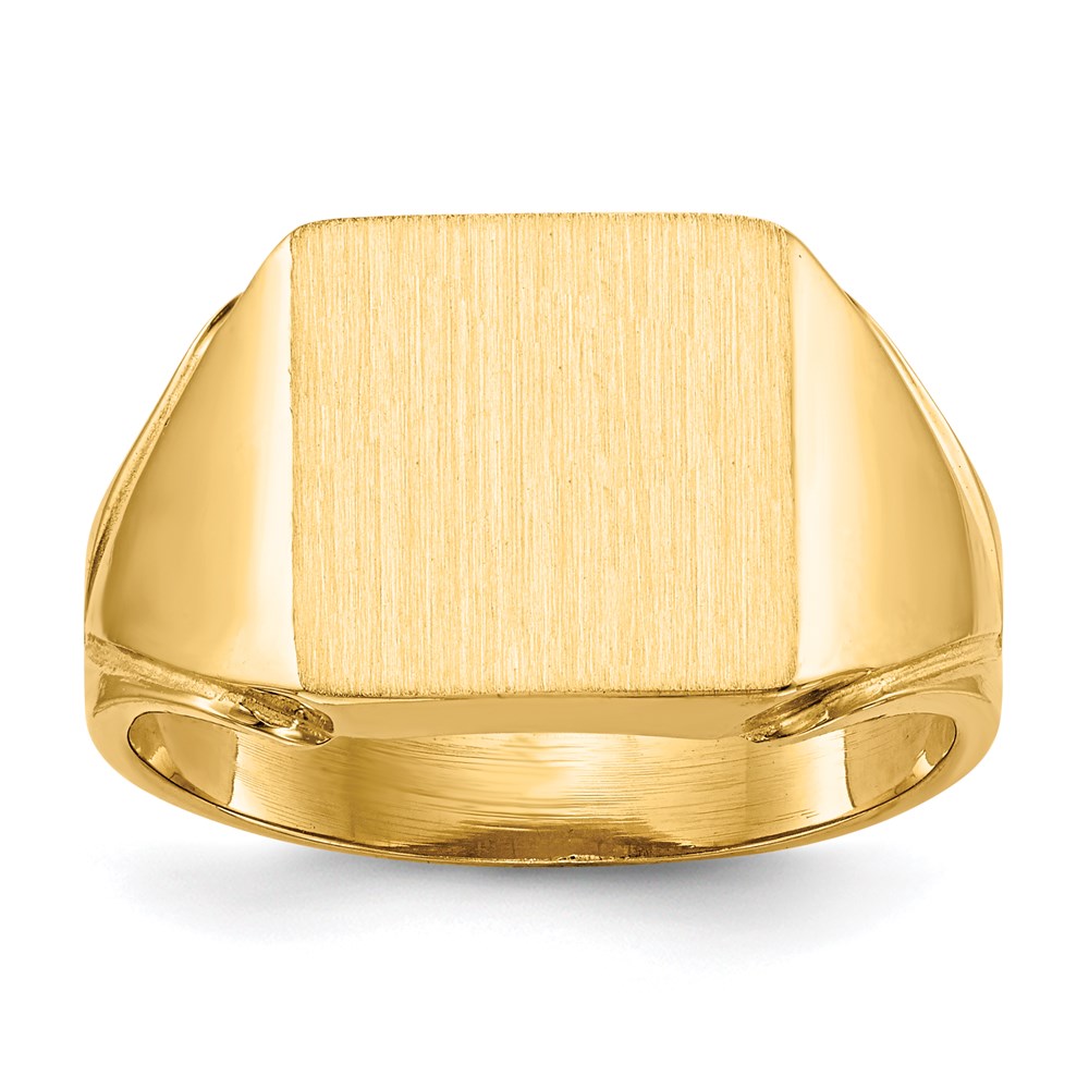 14K Yellow Gold 12.0x12.0mm Open Back Men's Signet Ring
