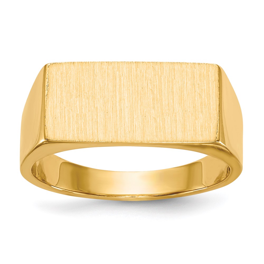 14K Yellow Gold 8.0x16.5mm Closed Back Men's Signet Ring